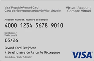 Visa* Prepaid eReward Card CA 6 Months Expiration gift card