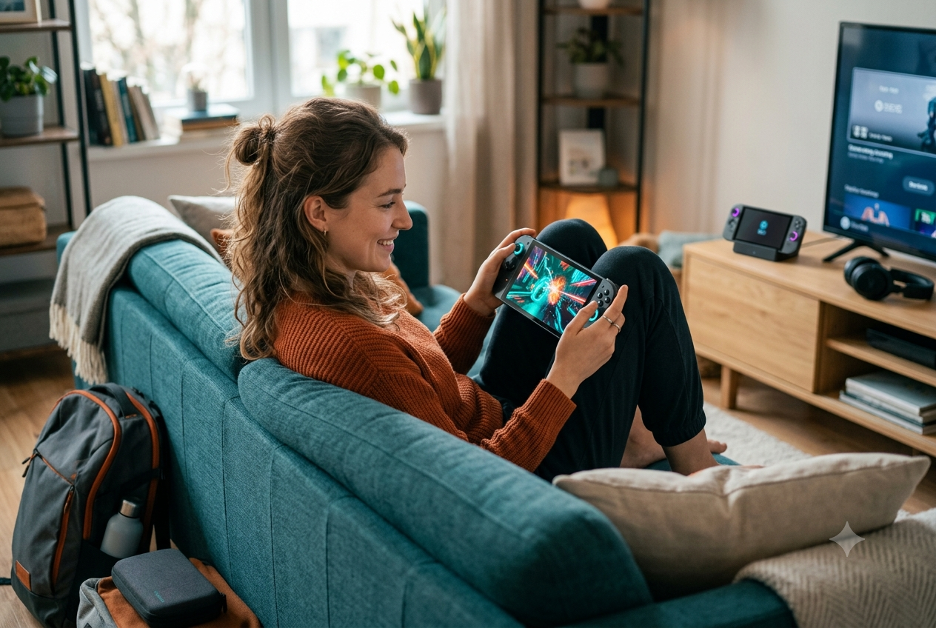Next-generation handheld gaming console showcasing portable gaming trends, cloud technology, and the growth of mobile gaming in 2026.